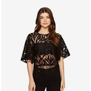 Romeo & Juliet Couture - Black Blouse with lace embellishments